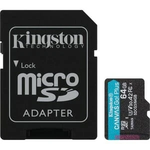 Kingston Canvas Go! Plus 64 GB Klasse 10/UHS-I (U3) MicroSDXC - 170 MB/s Lezen - 90 MB/s Schrijven 1 Kingston Canvas Go! Plus 64 GB Klasse 10/UHS-I (U3) MicroSDXC - 170 MB/s Lezen - 90 MB/s Schrijven